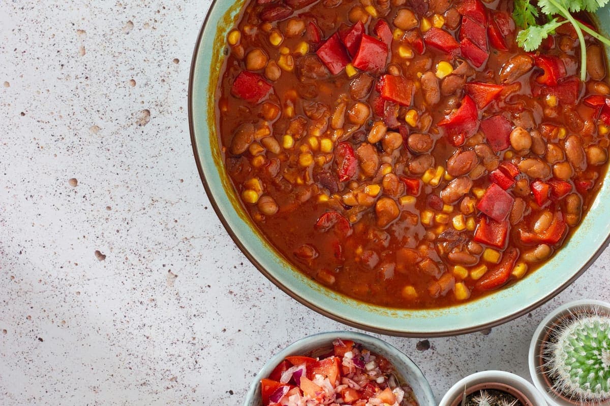 Vegan chili sin carne