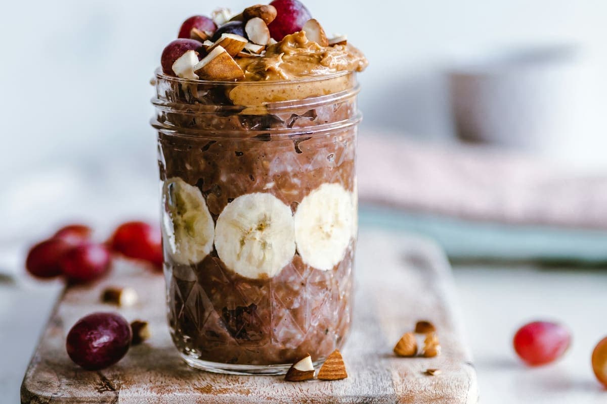 Vegan overnight oats met appel en kaneel